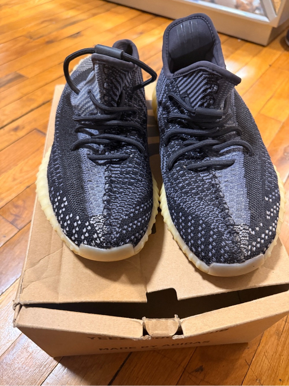 adidas Yeezy Boost 350 V2 Black & Gray with Translucent Gum Sole